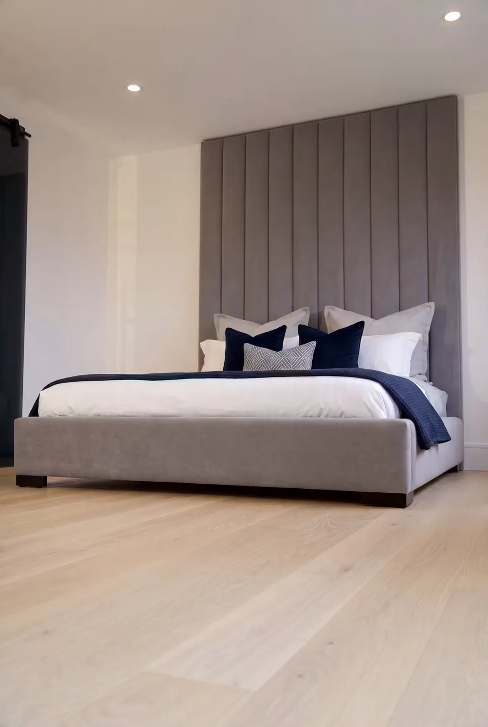 Angled view of the slate channel bed beside a bedroom window