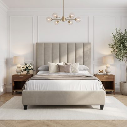 Celine custom upholstered bed by BOKO Designs