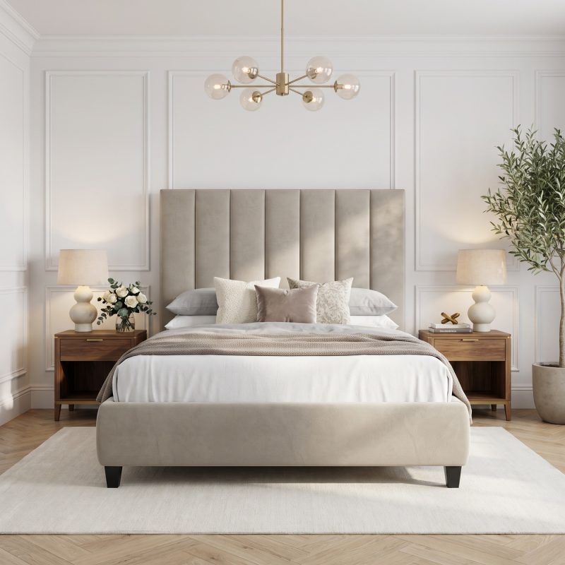 Celine custom upholstered bed by BOKO Designs