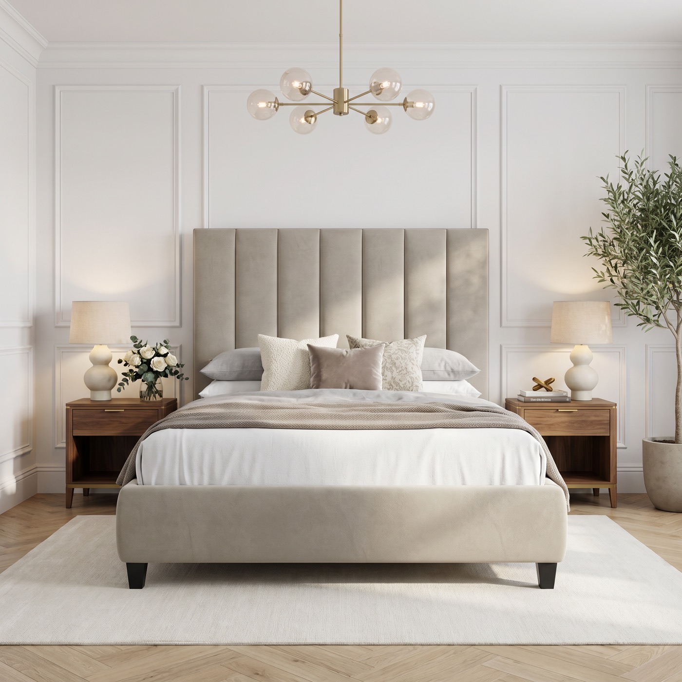 Celine custom upholstered bed by BOKO Designs