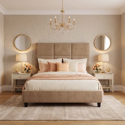 Lion custom upholstered bed by BOKO Designs