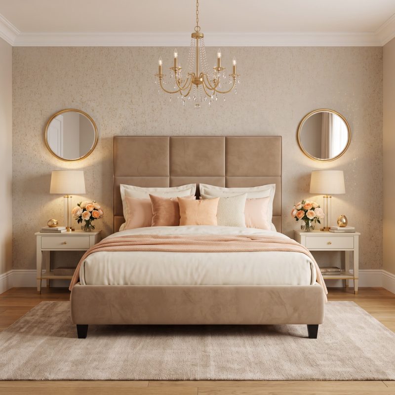 Lion custom upholstered bed by BOKO Designs