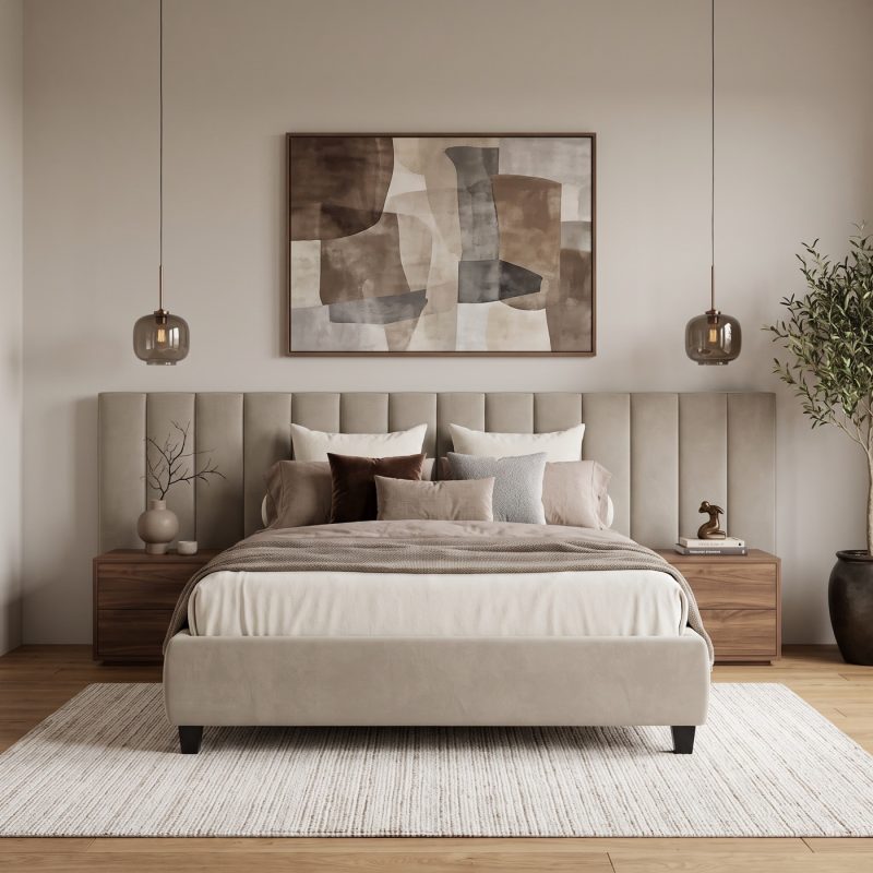 Nicole custom upholstered bed by BOKO Designs