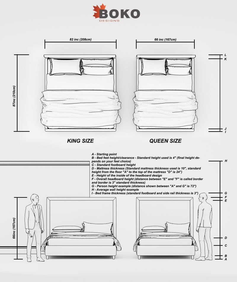 Custom upholstered bed dimensions