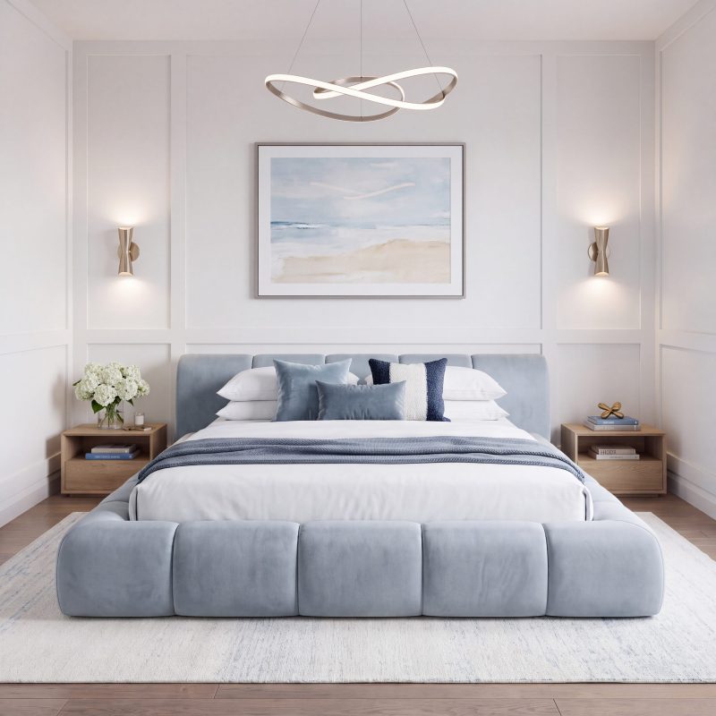 Geneva custom upholstered bed by BOKO Designs
