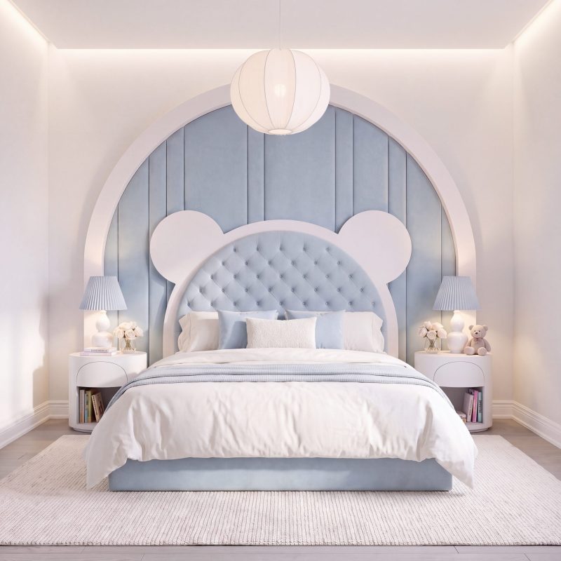 Mila custom upholstered bed by BOKO Designs