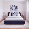 BOKO Oslo rounded upholstered bed in Navy