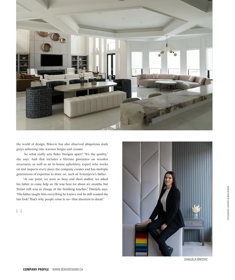 Living Luxe Summer 2025 article page 92 with an editorial omission marked